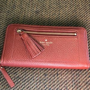 Kate Spade Brown Leather Wallet, wristlet